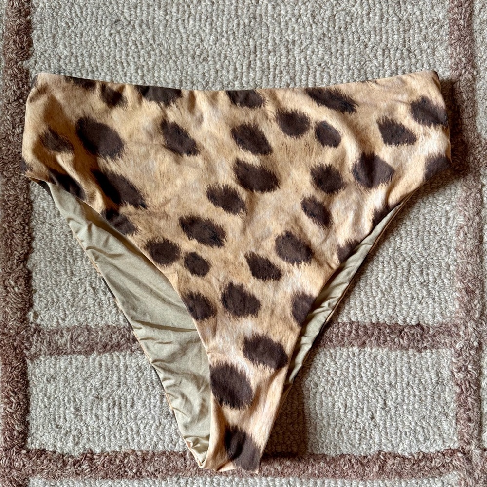 WeWoreWhat Leopard Bikini Bottom- Size M